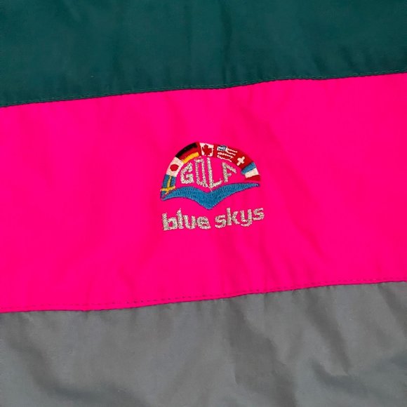 VTG Golf Colorblock Zip Up Jacket By Blue Skys Made In Canada, Size L - Picture 3 of 6